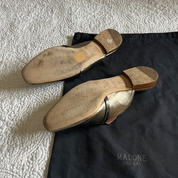 Malone Souliers Gold/pewter Slip Ons - Picture 3 of 3